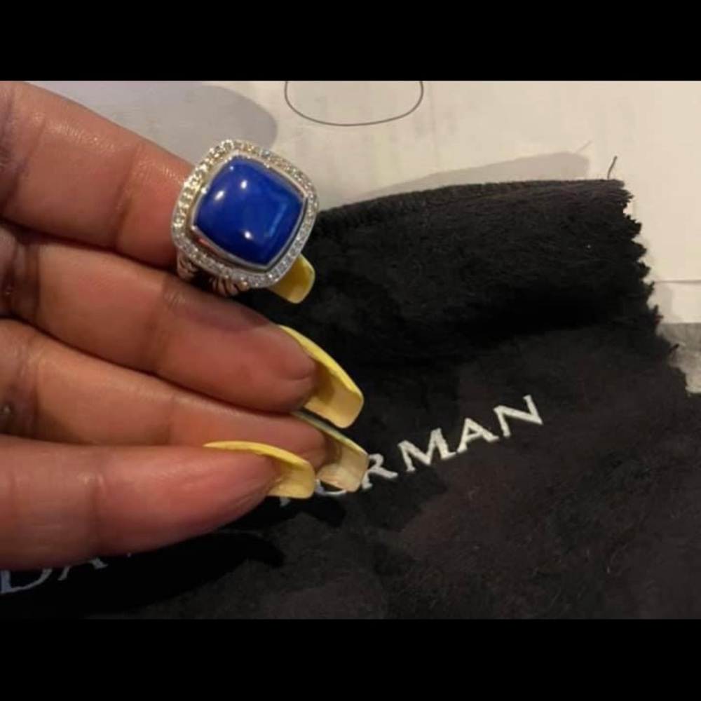 COPY - DY Albion 14mm Lapis Diamond Ring